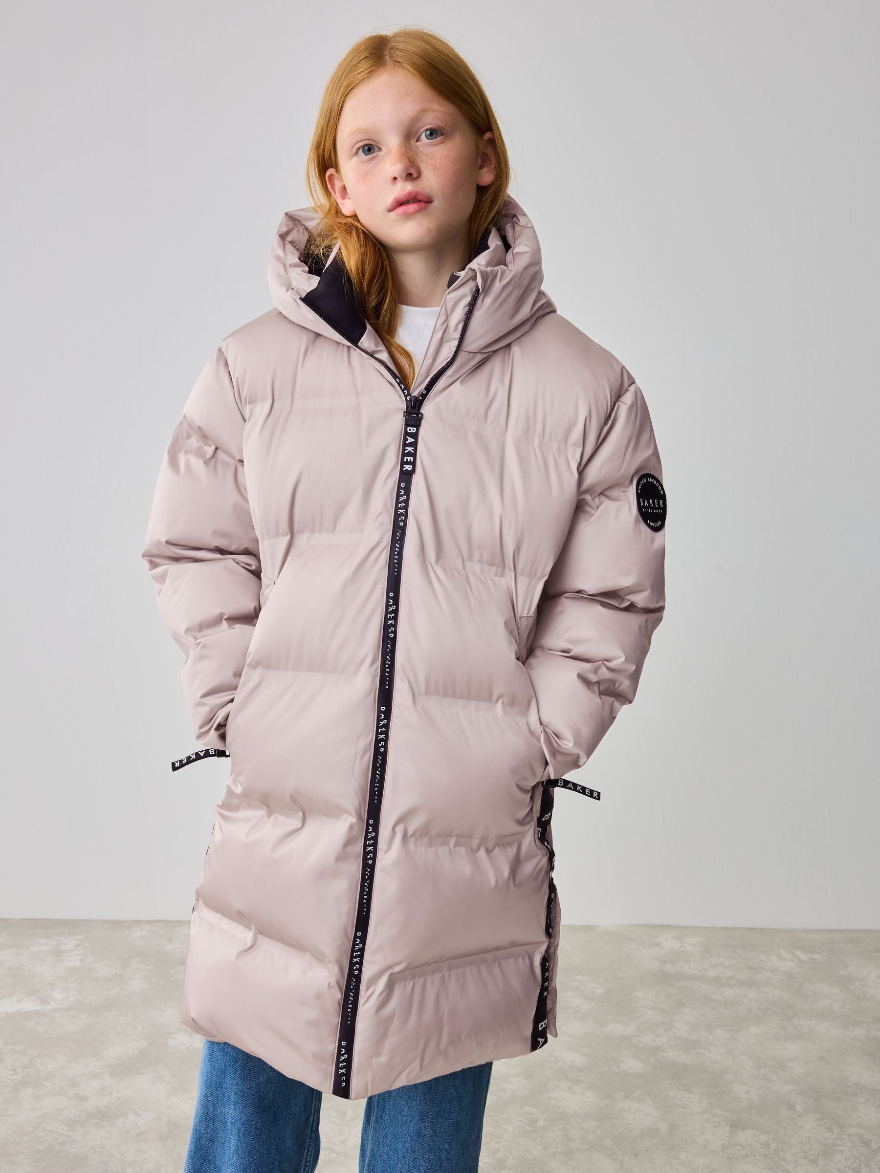 Baker by Ted Baker Girls Shower Resistant Longline Padded Coat image 2