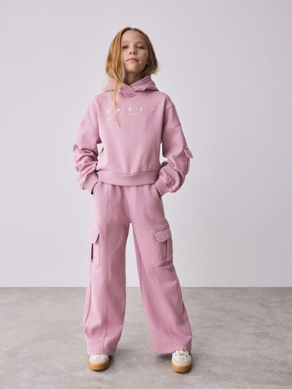 Baker by Ted Baker Purple 2 Piece Hoodie and Cargo Wide Leg Joggers Set