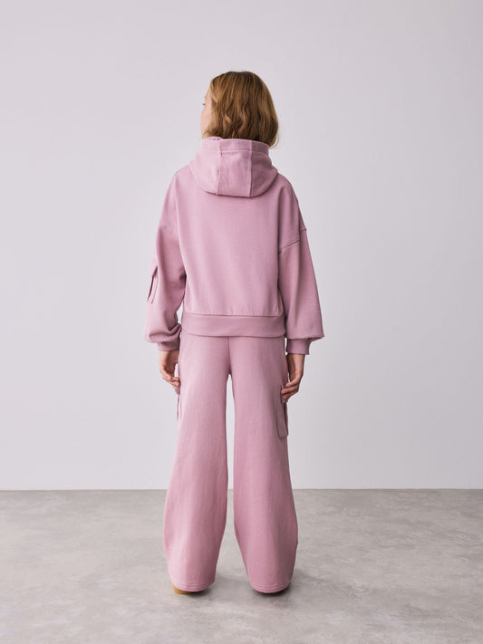 Baker by Ted Baker Purple 2 Piece Hoodie and Cargo Wide Leg Joggers Set