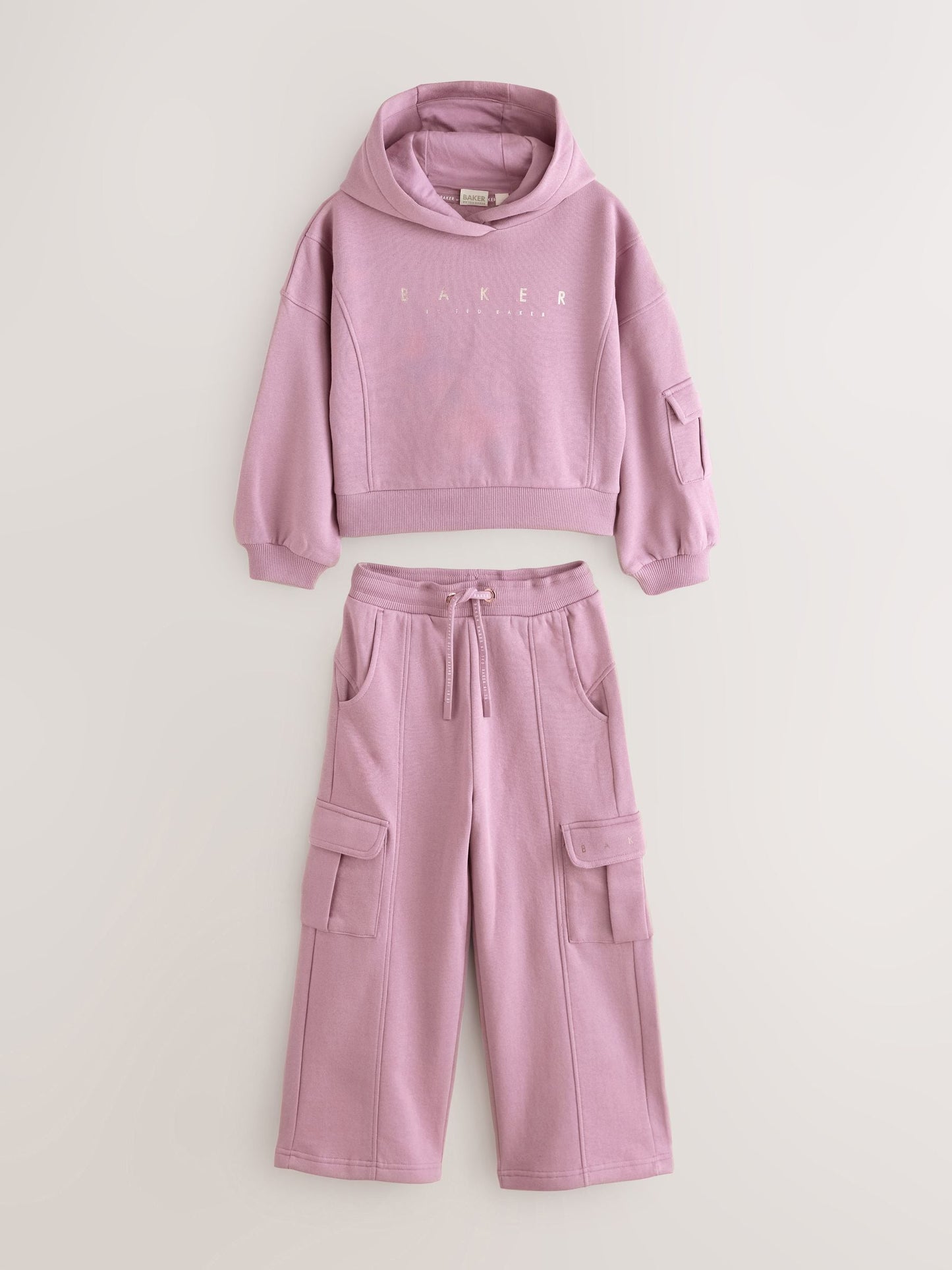 Baker by Ted Baker Purple 2 Piece Hoodie and Cargo Wide Leg Joggers Set