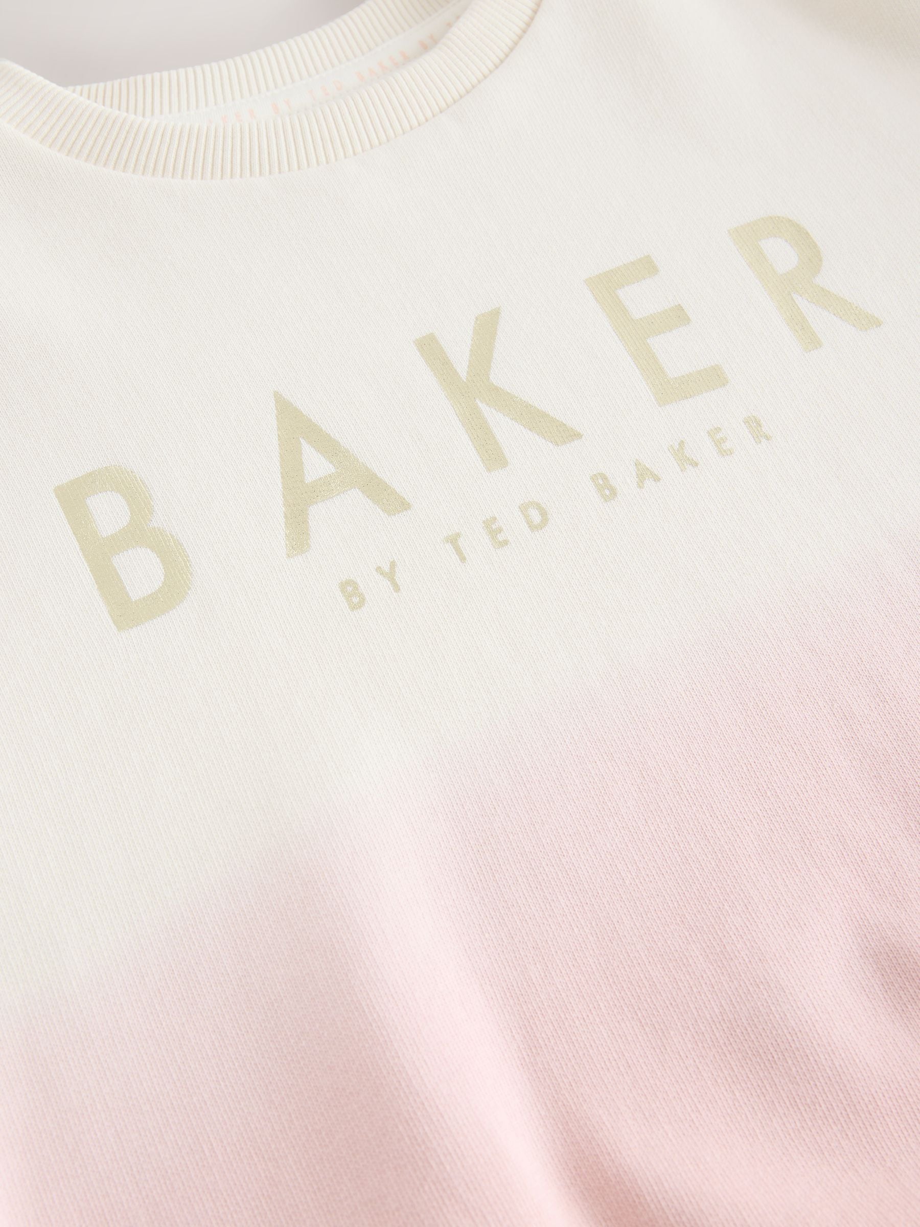 Baker by Ted Baker Pink/Lilac 2 Piece Ombre Sweatshirt  & Shorts Set image 11