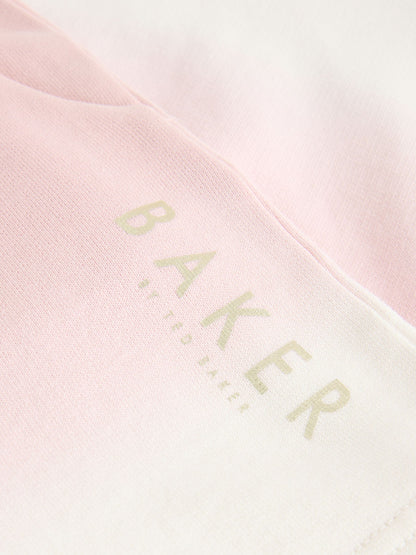 Baker by Ted Baker Pink/Lilac 2 Piece Ombre Sweatshirt  & Shorts Set image 9
