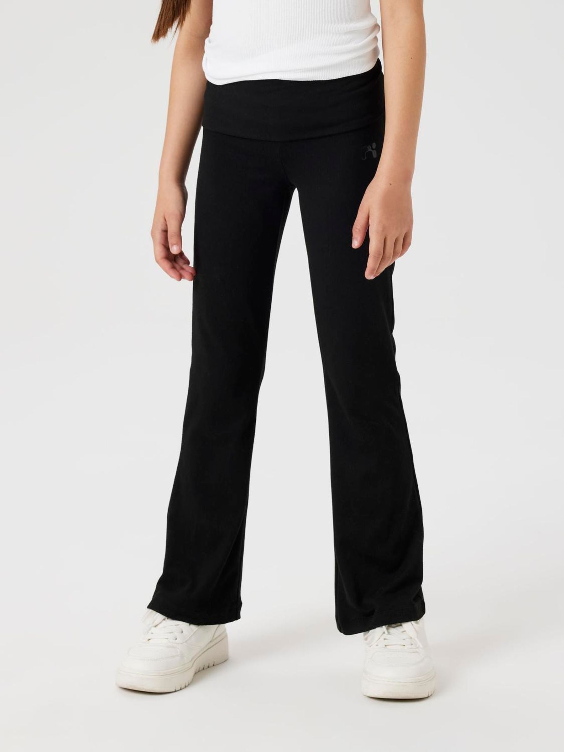 Dsiney Kidz - Name It Black Fold Over Flared Jersey Jeans image 1