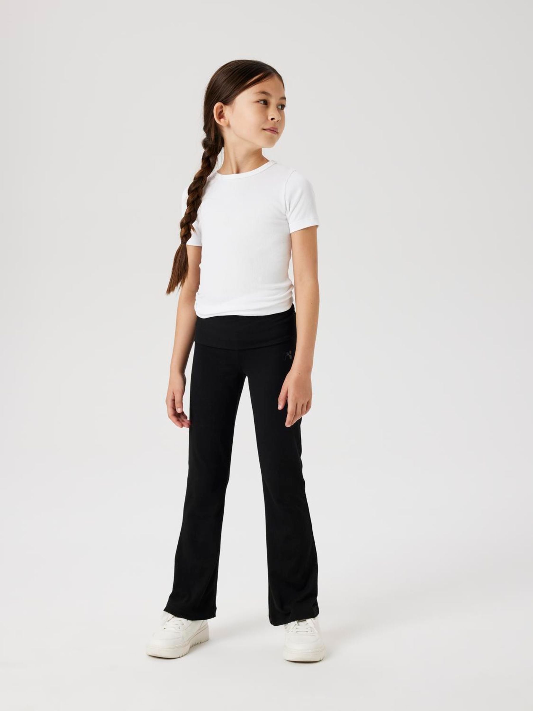 Dsiney Kidz - Name It Black Fold Over Flared Jersey Jeans image 2