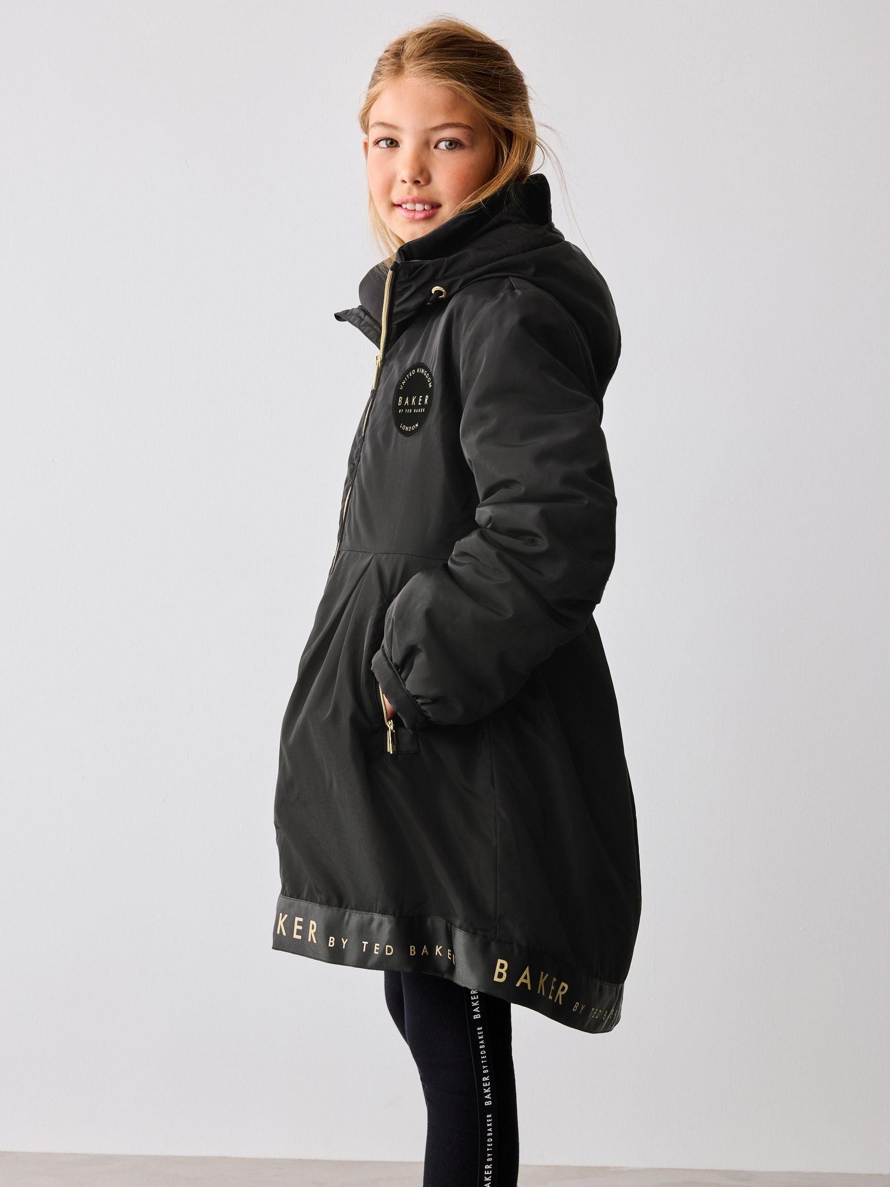 Baker by Ted Baker Shower Resistant Branded Hem Raincoat image 3