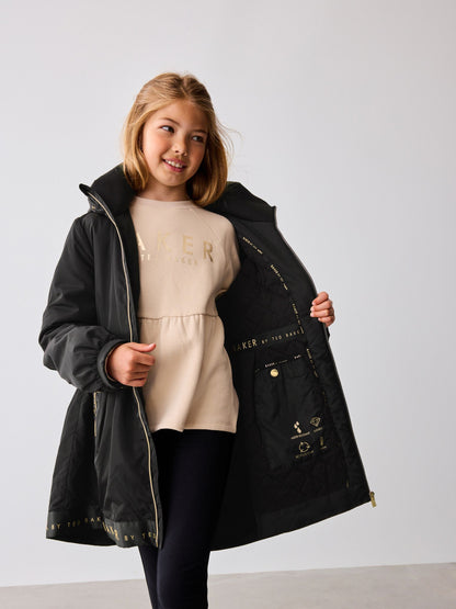 Baker by Ted Baker Shower Resistant Branded Hem Raincoat image 5