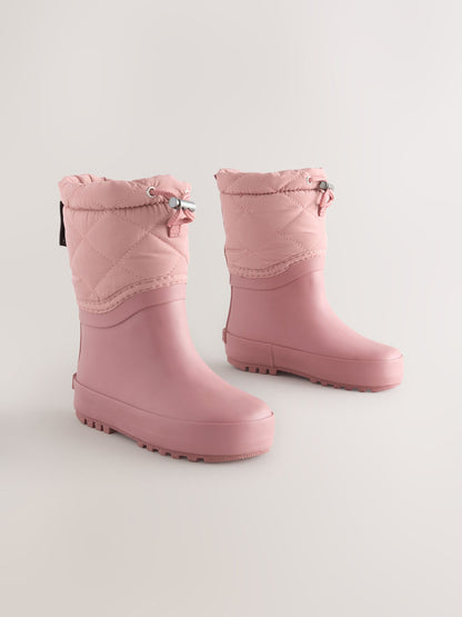Pink Thinsulate Lined Cuff Wellies image 1