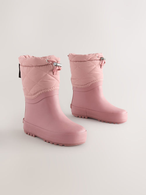 Pink Thinsulate Lined Cuff Wellies image 1