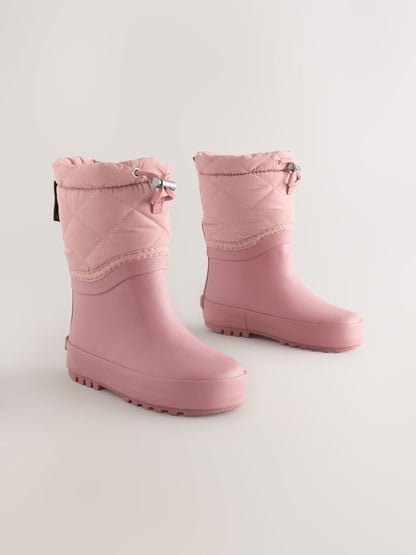 Pink Thinsulate Lined Cuff Wellies image 2