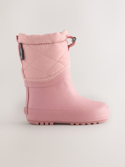 Pink Thinsulate Lined Cuff Wellies image 3
