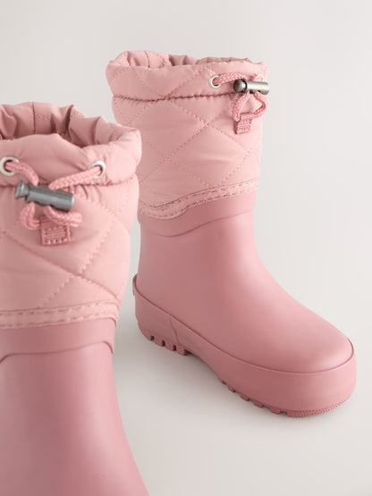 Pink Thinsulate Lined Cuff Wellies image 4