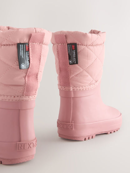 Pink Thinsulate Lined Cuff Wellies image 6