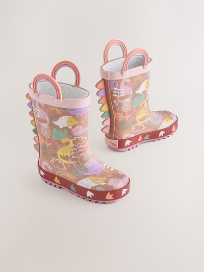 Neutral Dino Handle Wellies image 1