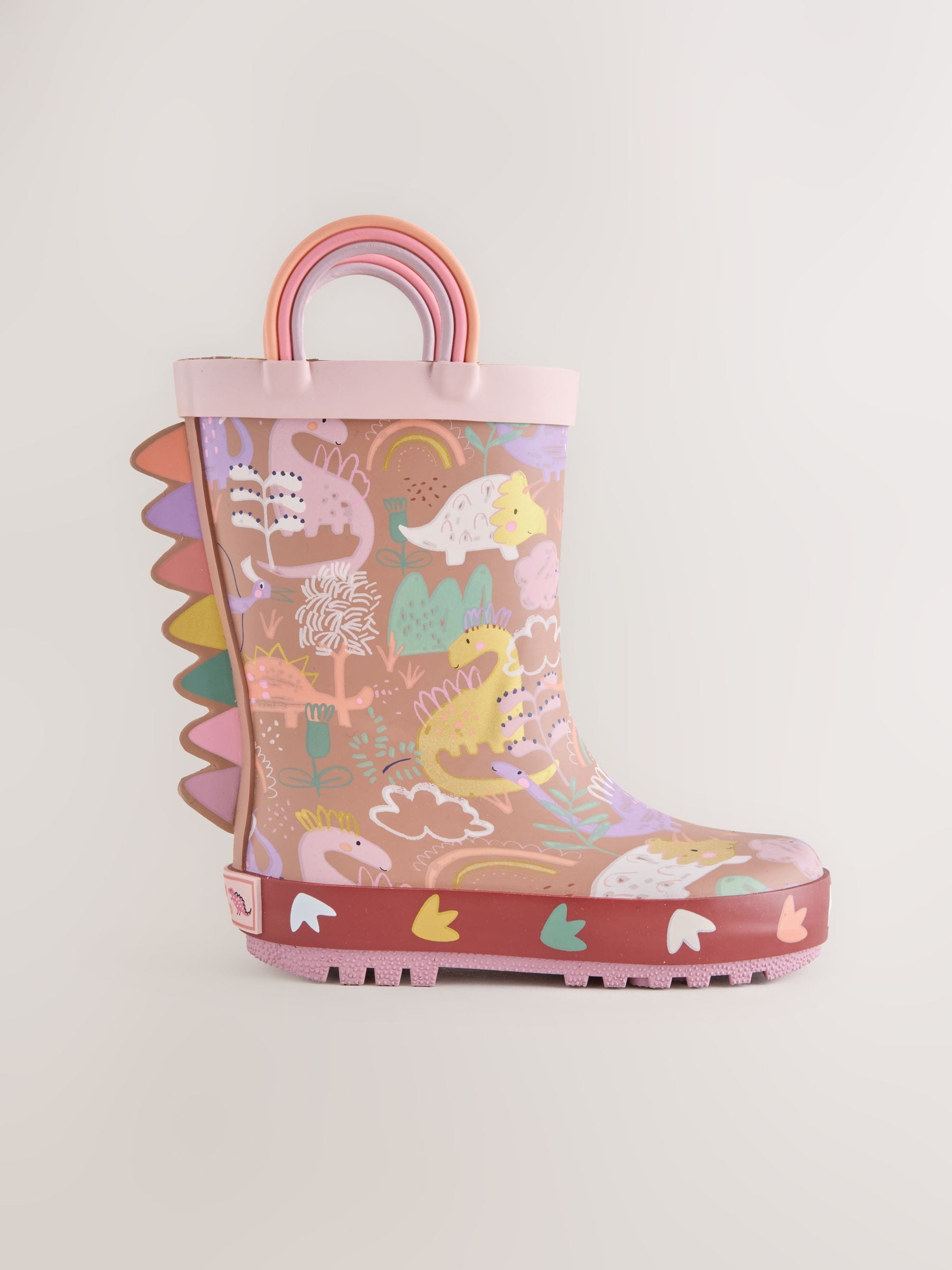 Neutral Dino Handle Wellies image 3