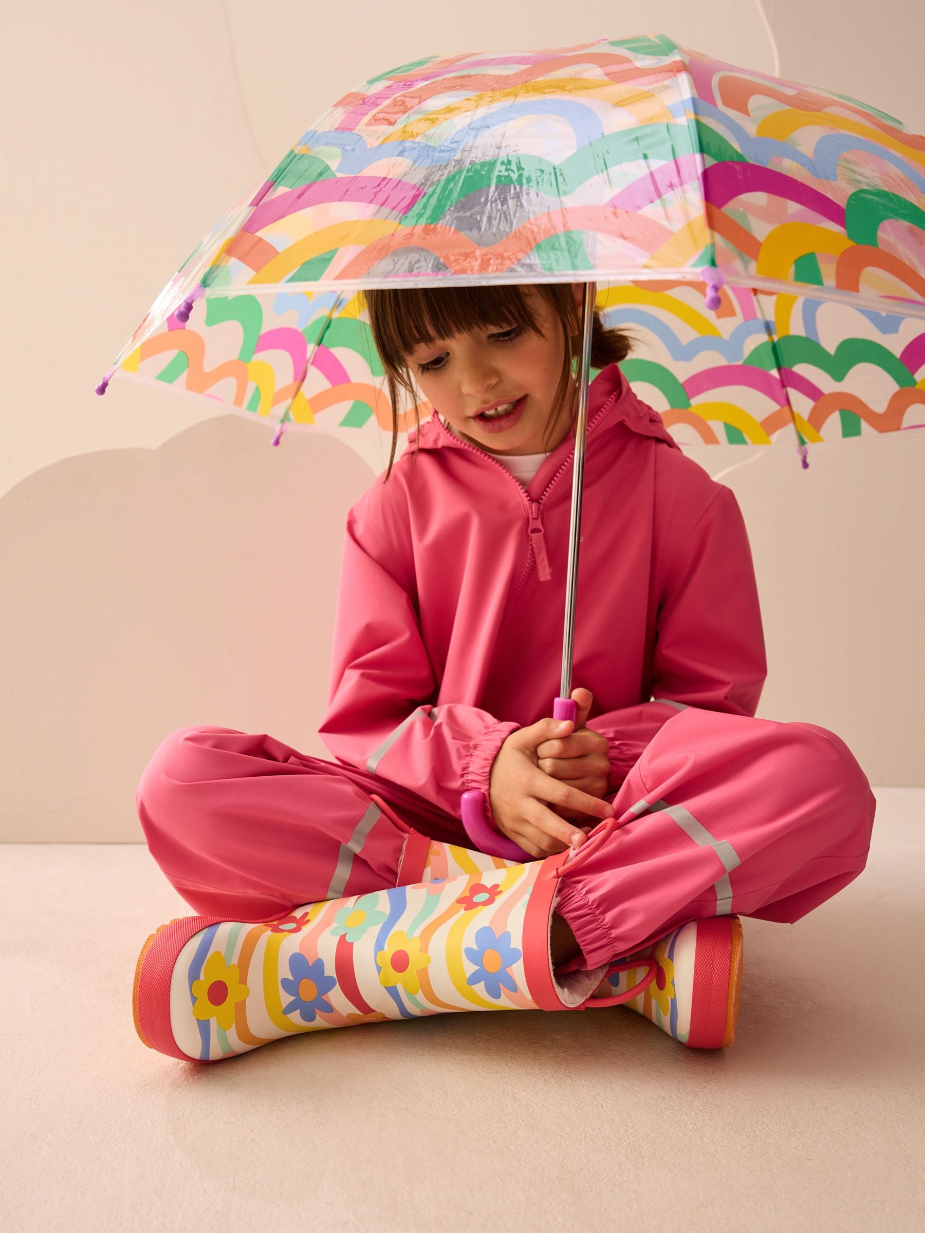 Multi Rainbow Handle Wellies image 3