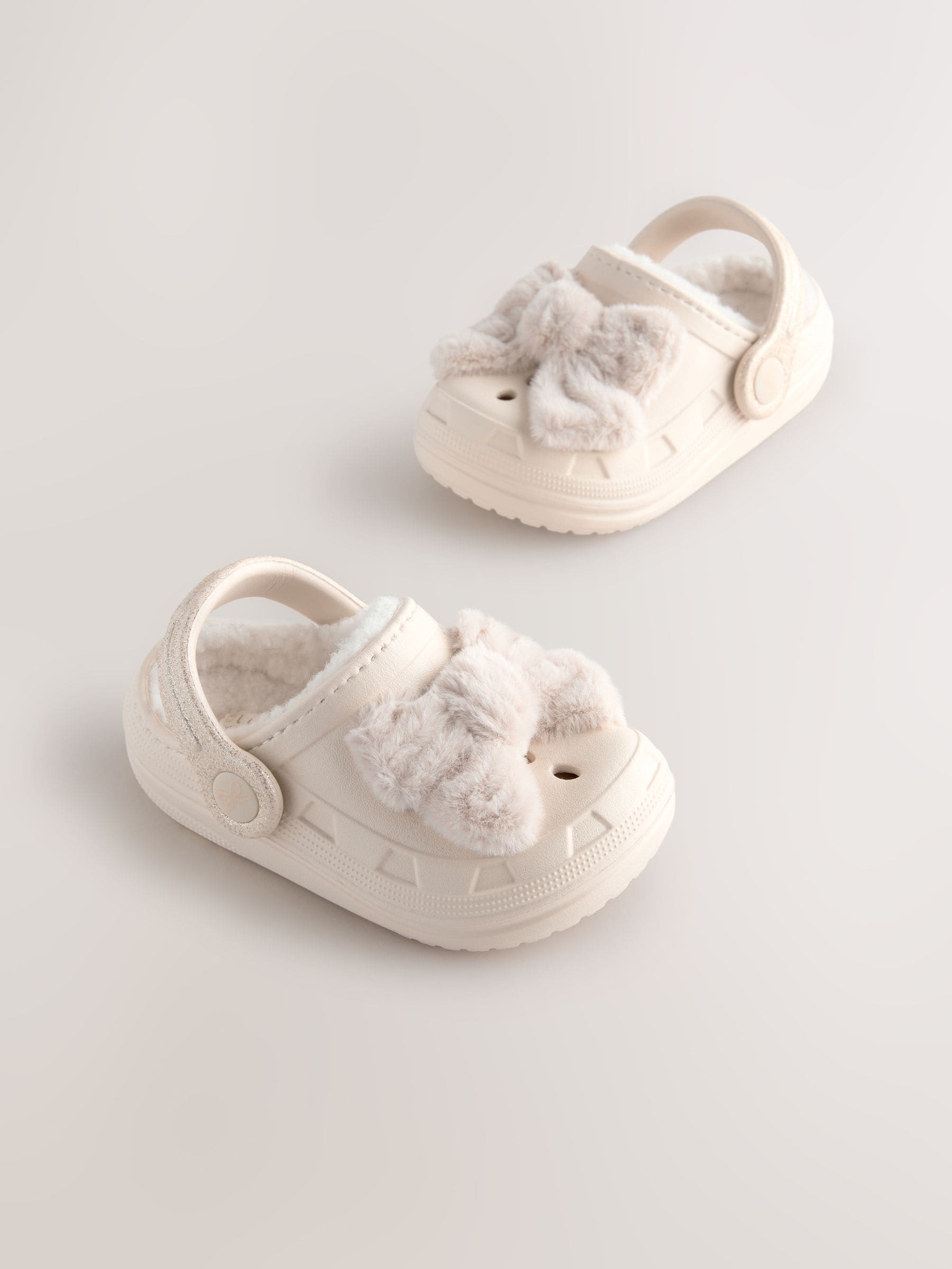 Bone Faux Fur Lined Clog Slippers image 3