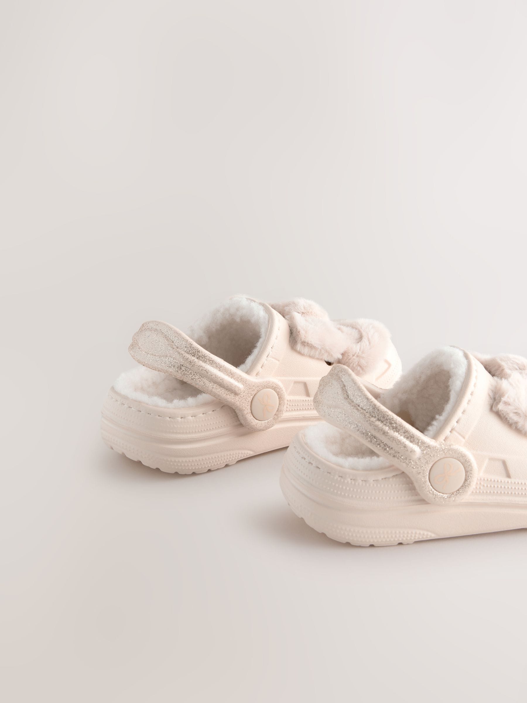 Bone Faux Fur Lined Clog Slippers image 5