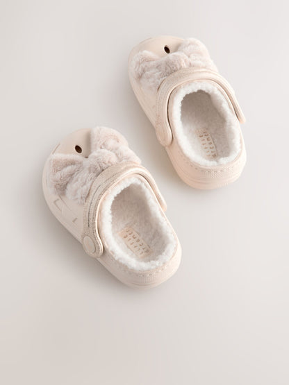 Bone Faux Fur Lined Clog Slippers image 7