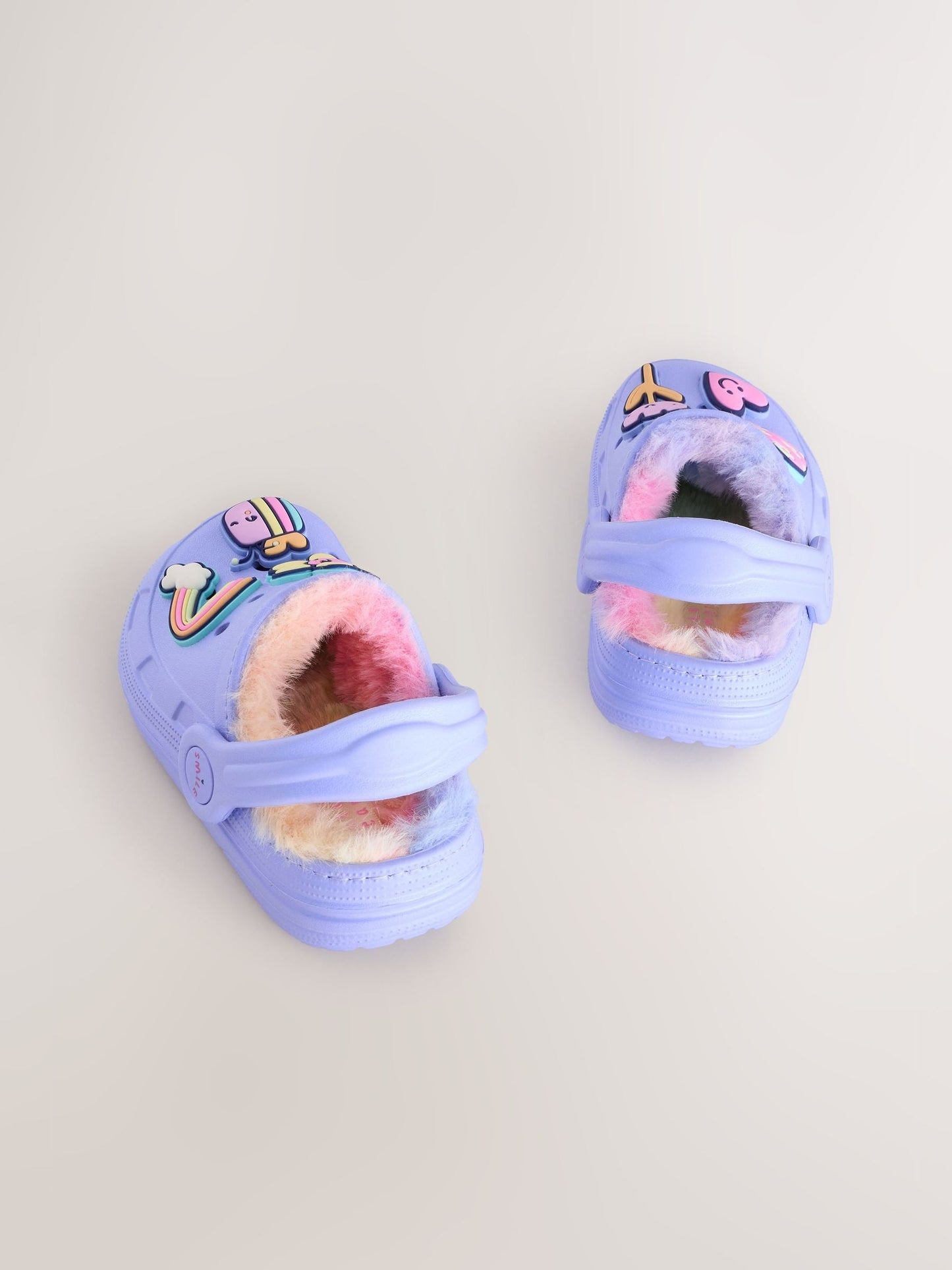 Purple Faux Fur Lined Clog Slippers