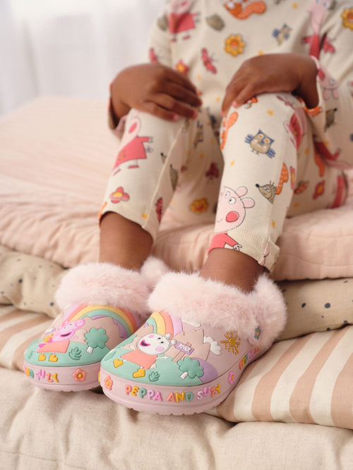 Pink Peppa Pig Cosy Lined Slipper Clogs image 1