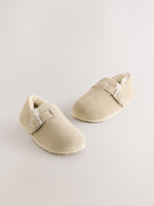 Tan Brown Leather Clog Shoes image 1