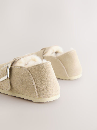 Tan Brown Leather Clog Shoes image 6