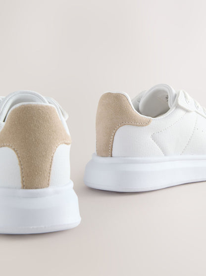 White Lace Up Trainers image 4