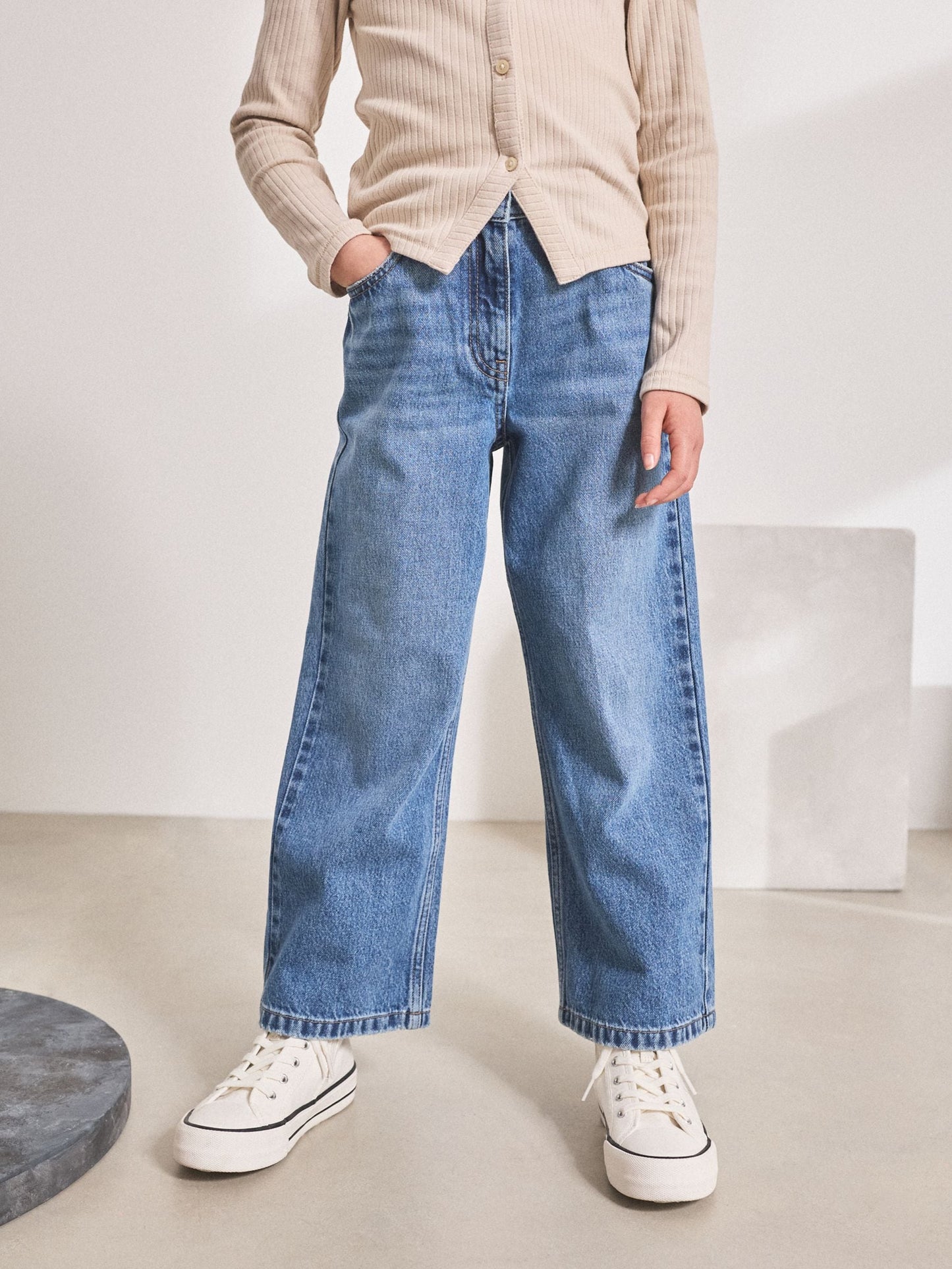 Dsiney Kidz - Mid Denim Blue Wide Leg Jeans (3-16yrs) image 1