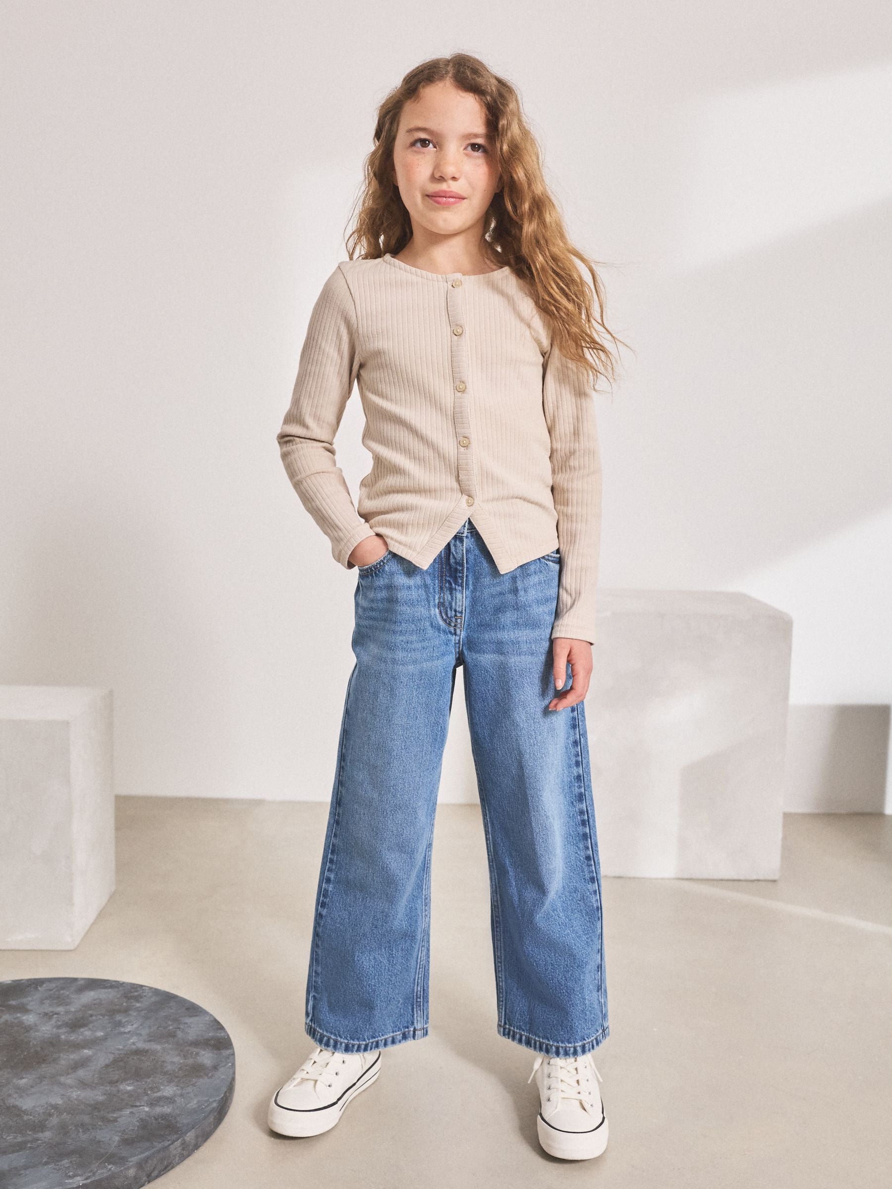 Dsiney Kidz - Mid Denim Blue Wide Leg Jeans (3-16yrs) image 2