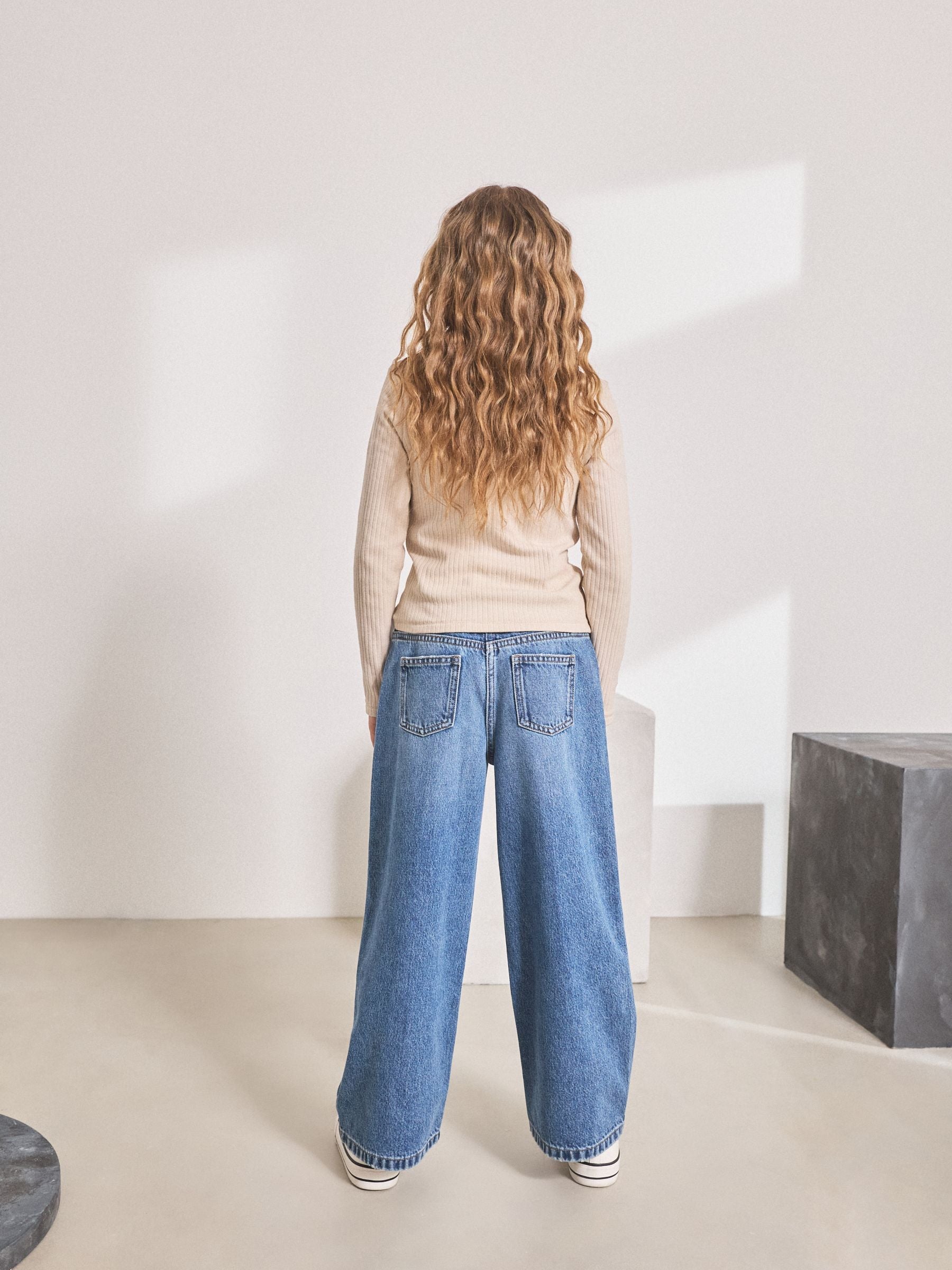 Dsiney Kidz - Mid Denim Blue Wide Leg Jeans (3-16yrs) image 3