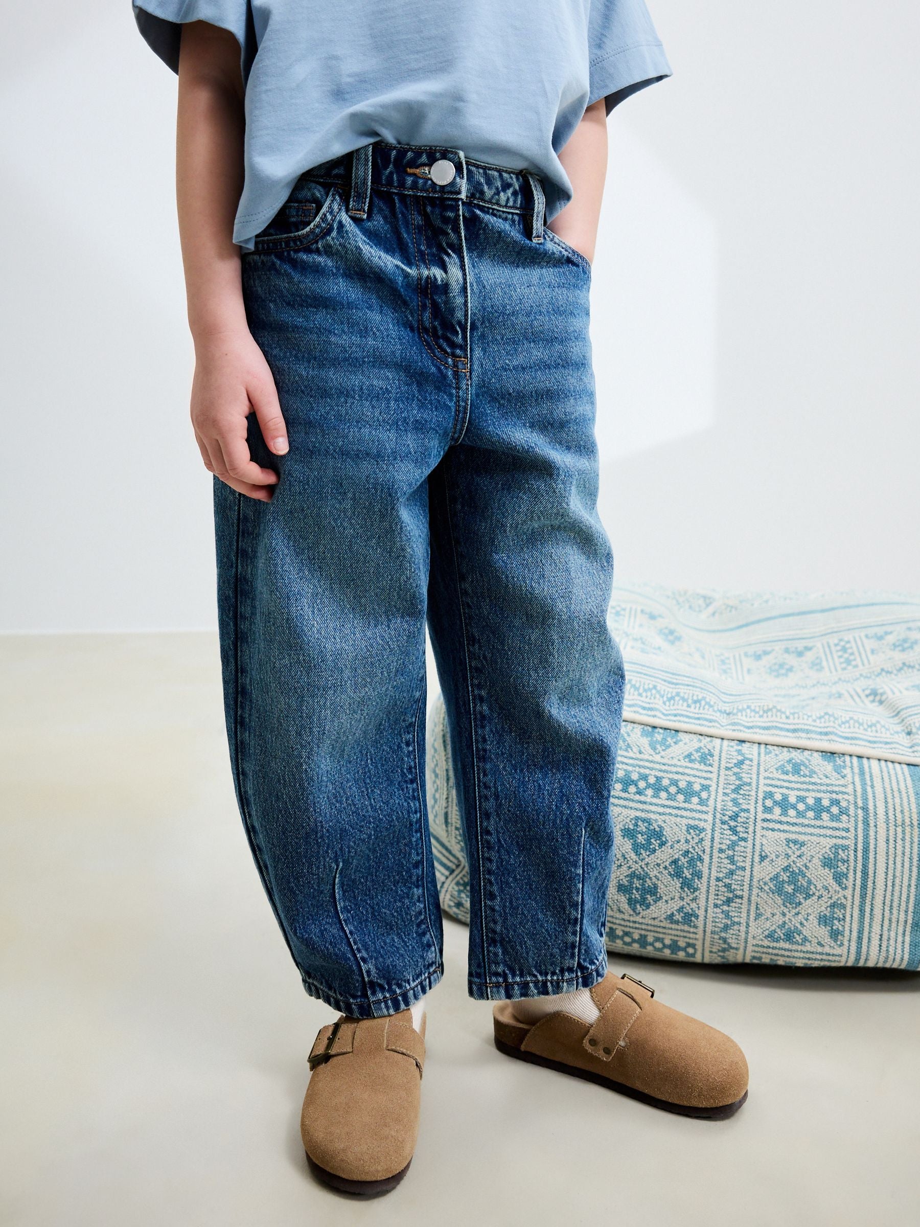 Dsiney Kidz - Mid Blue Denim Barrel Jeans (3-16yrs) image 1