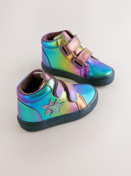 Multi Star Standard Fit (F) Touch Fasten High Top Trainers image 1