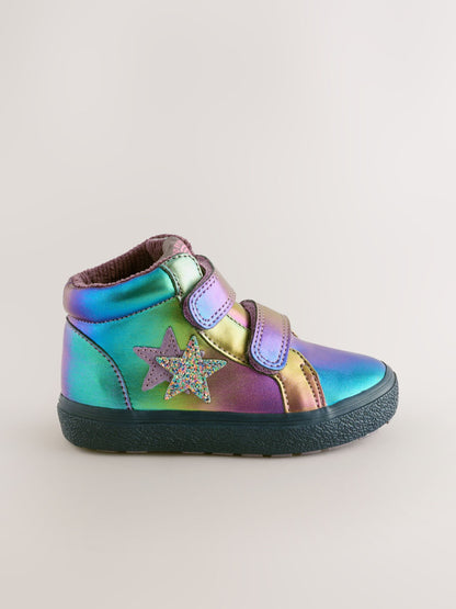 Multi Star Standard Fit (F) Touch Fasten High Top Trainers image 3
