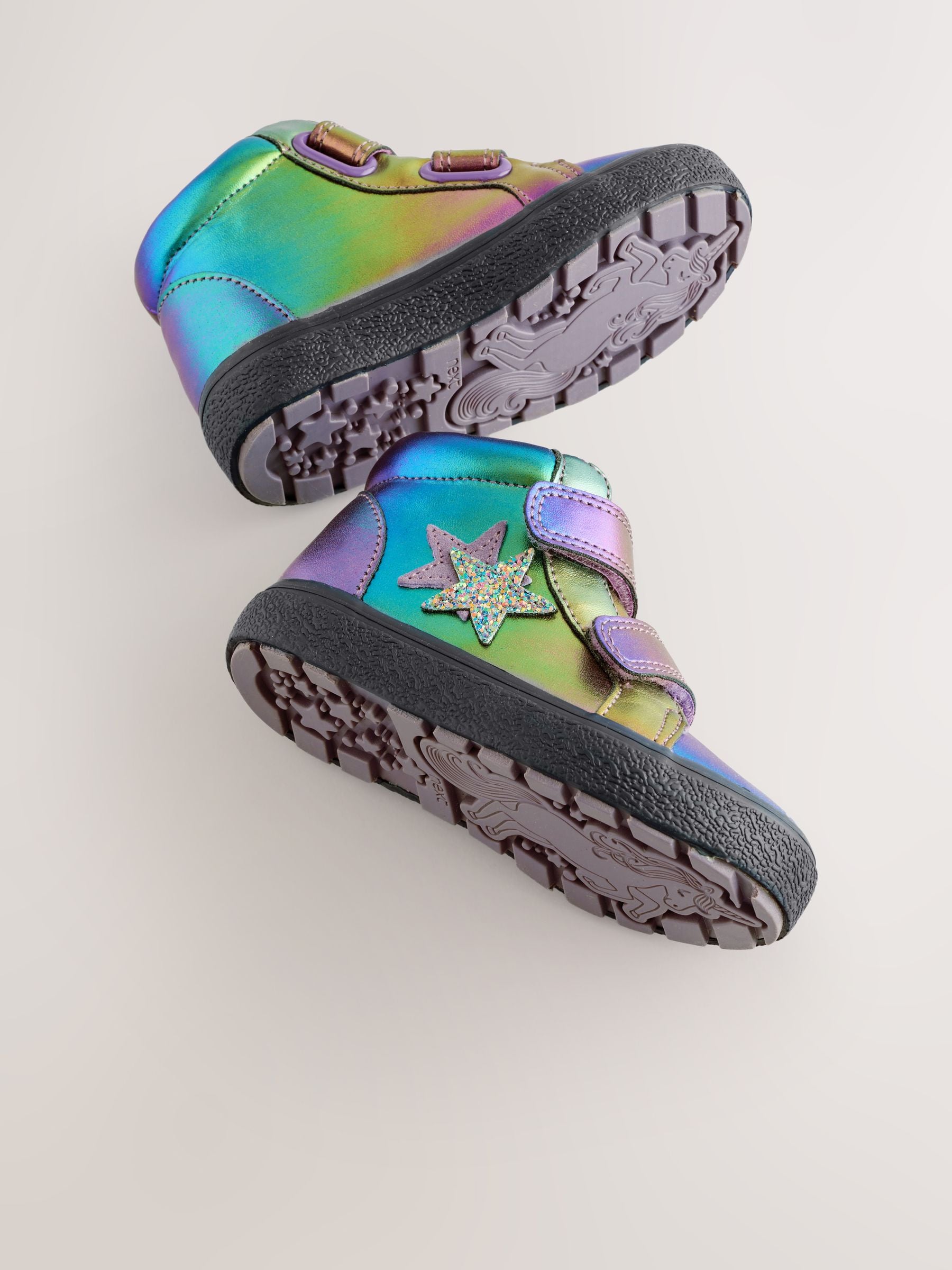 Multi Star Standard Fit (F) Touch Fasten High Top Trainers image 4