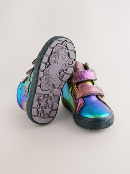 Multi Star Standard Fit (F) Touch Fasten High Top Trainers image 5