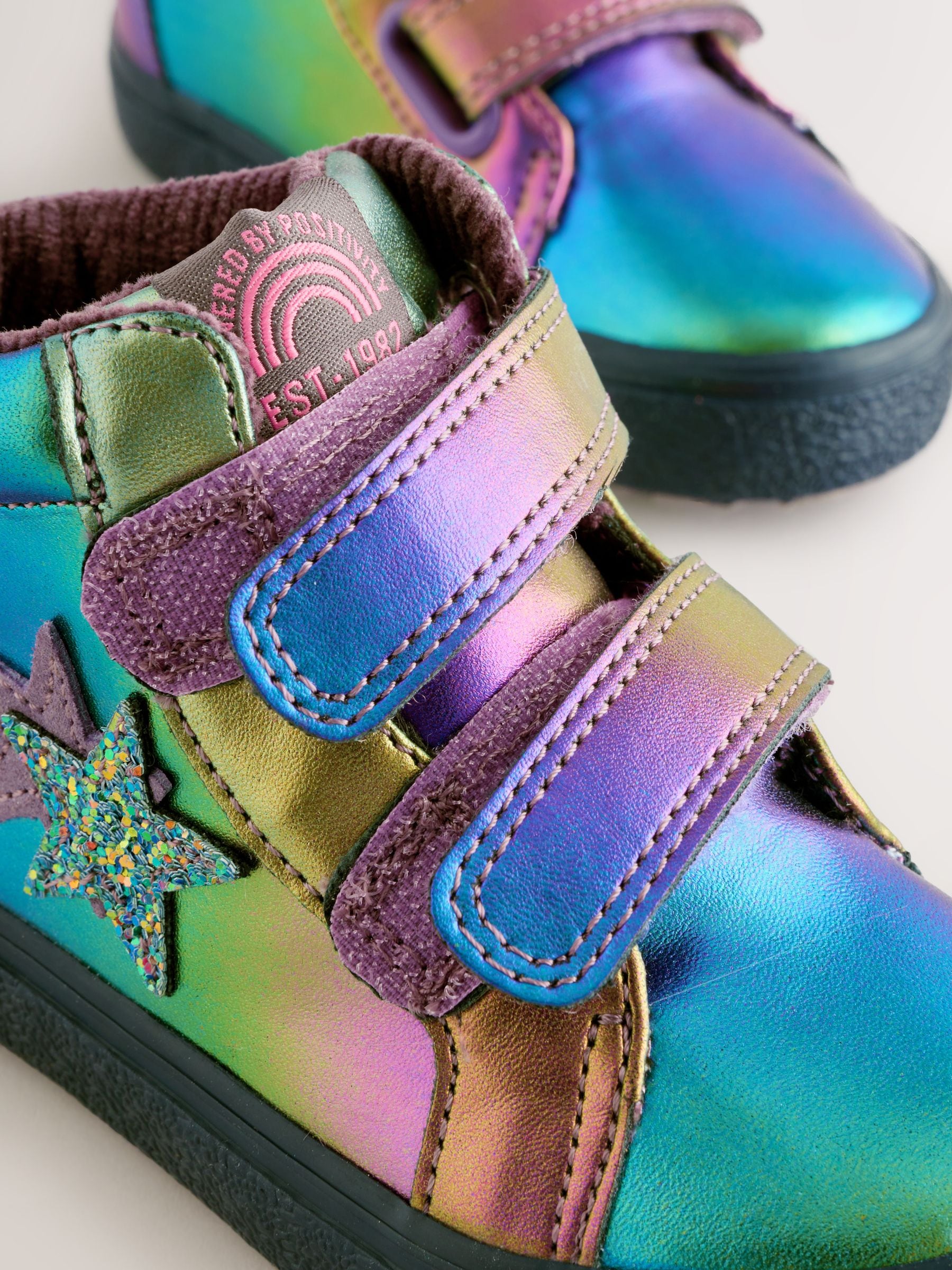 Multi Star Standard Fit (F) Touch Fasten High Top Trainers image 6