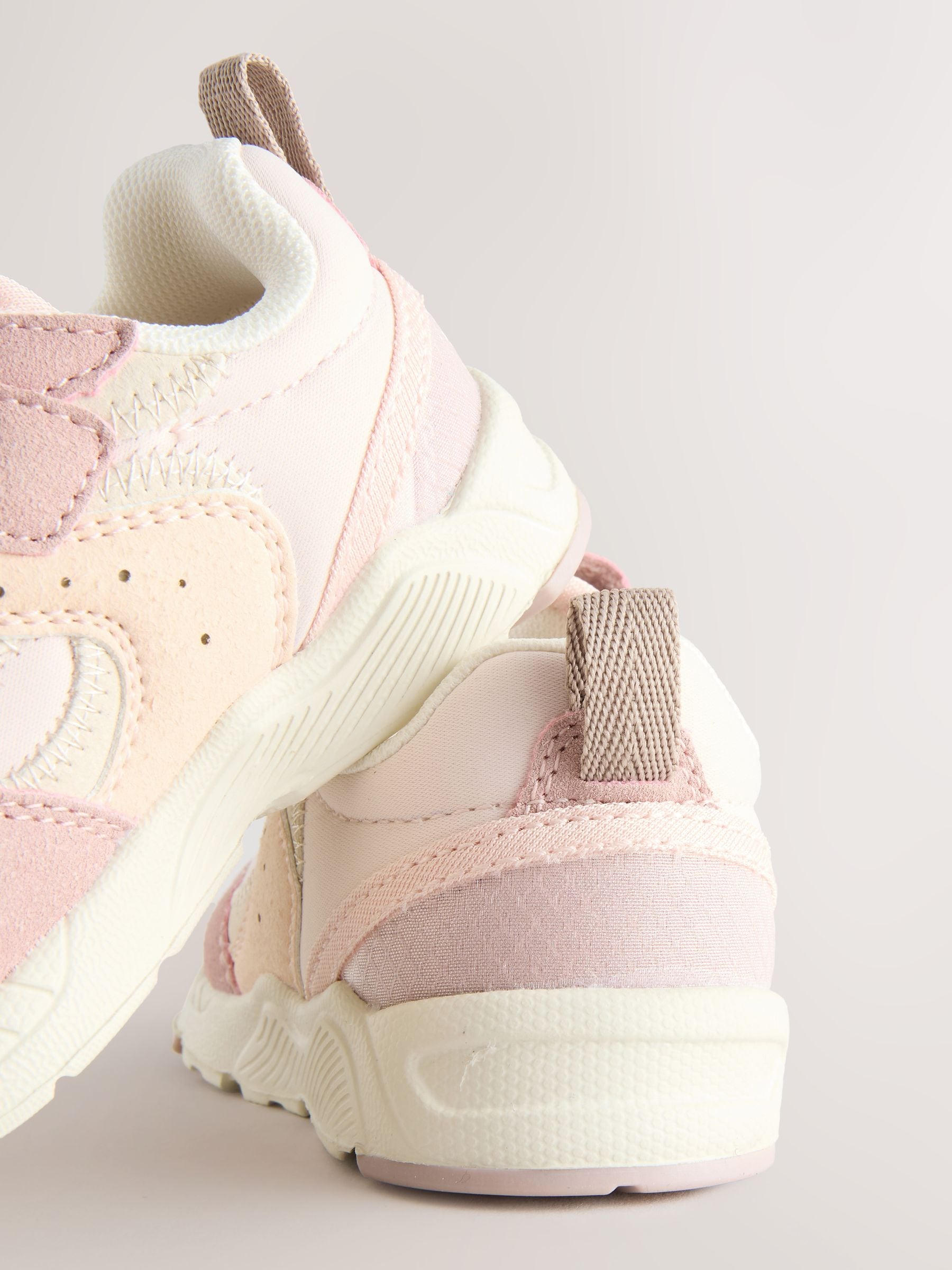 Pink Standard Fit (F) Elastic Lace Touch Fasten Trainers image 5