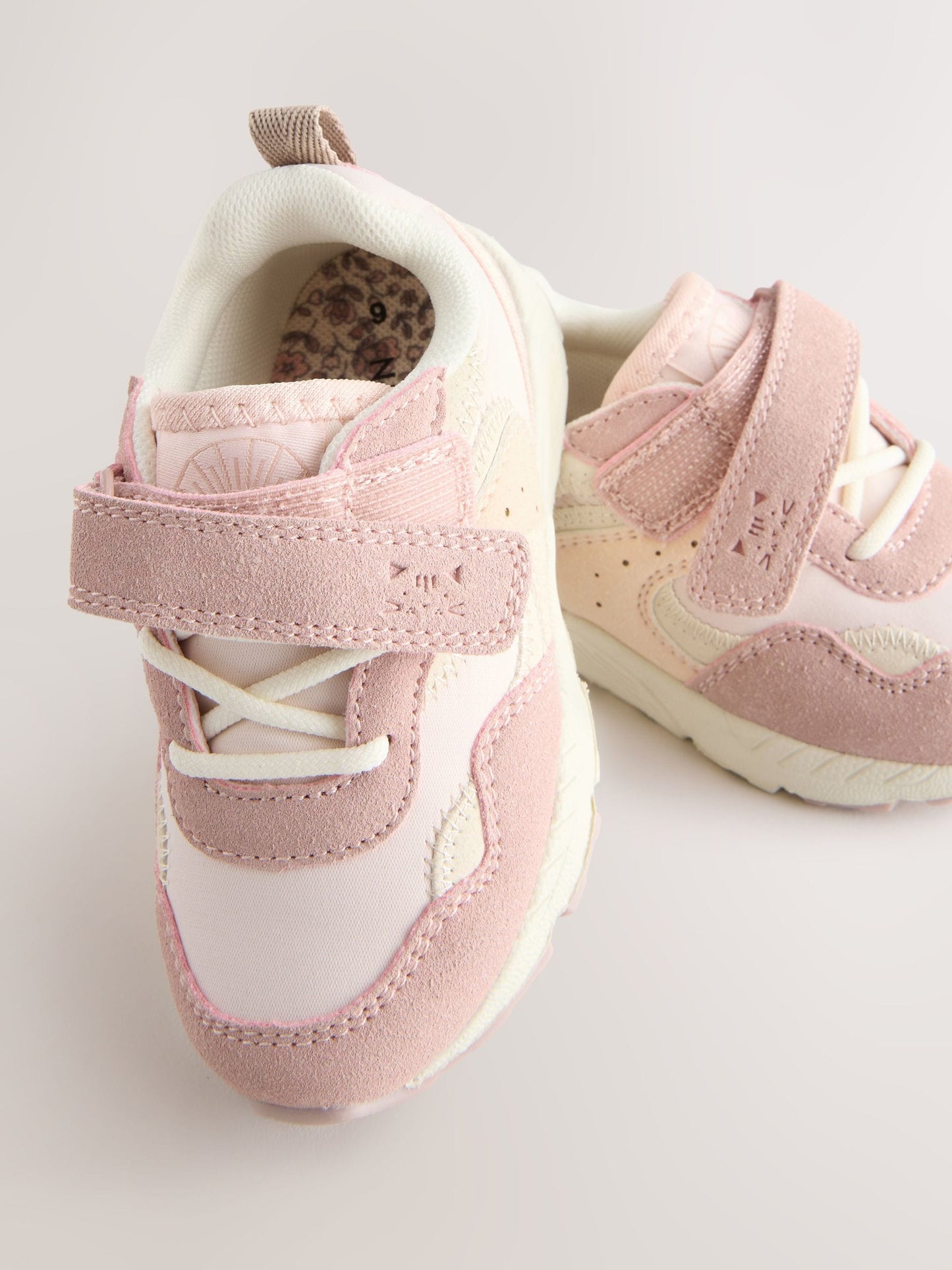 Pink Standard Fit (F) Elastic Lace Touch Fasten Trainers image 7
