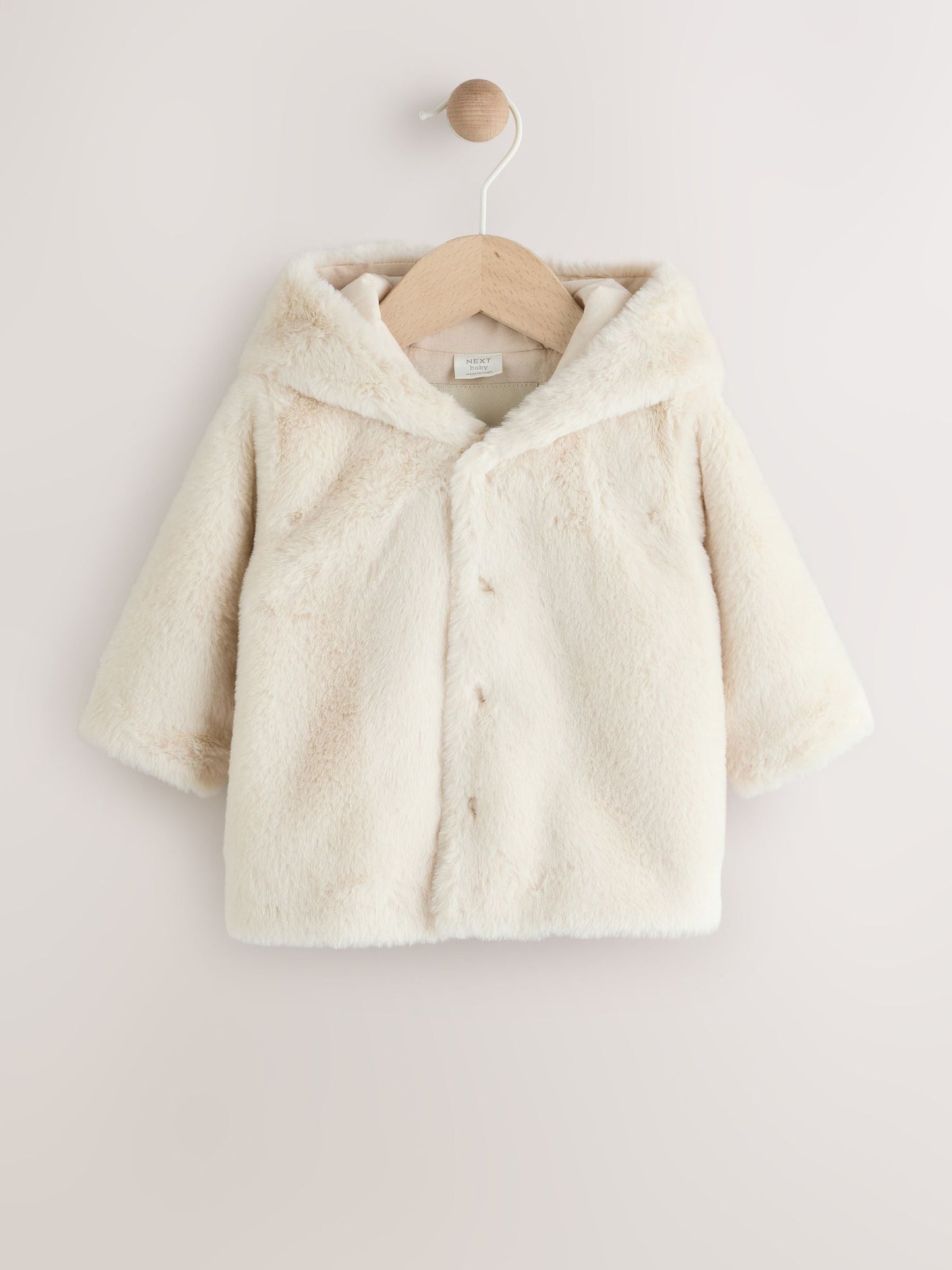 White Faux Fur Hooded Baby Jacket (0mths-2yrs)