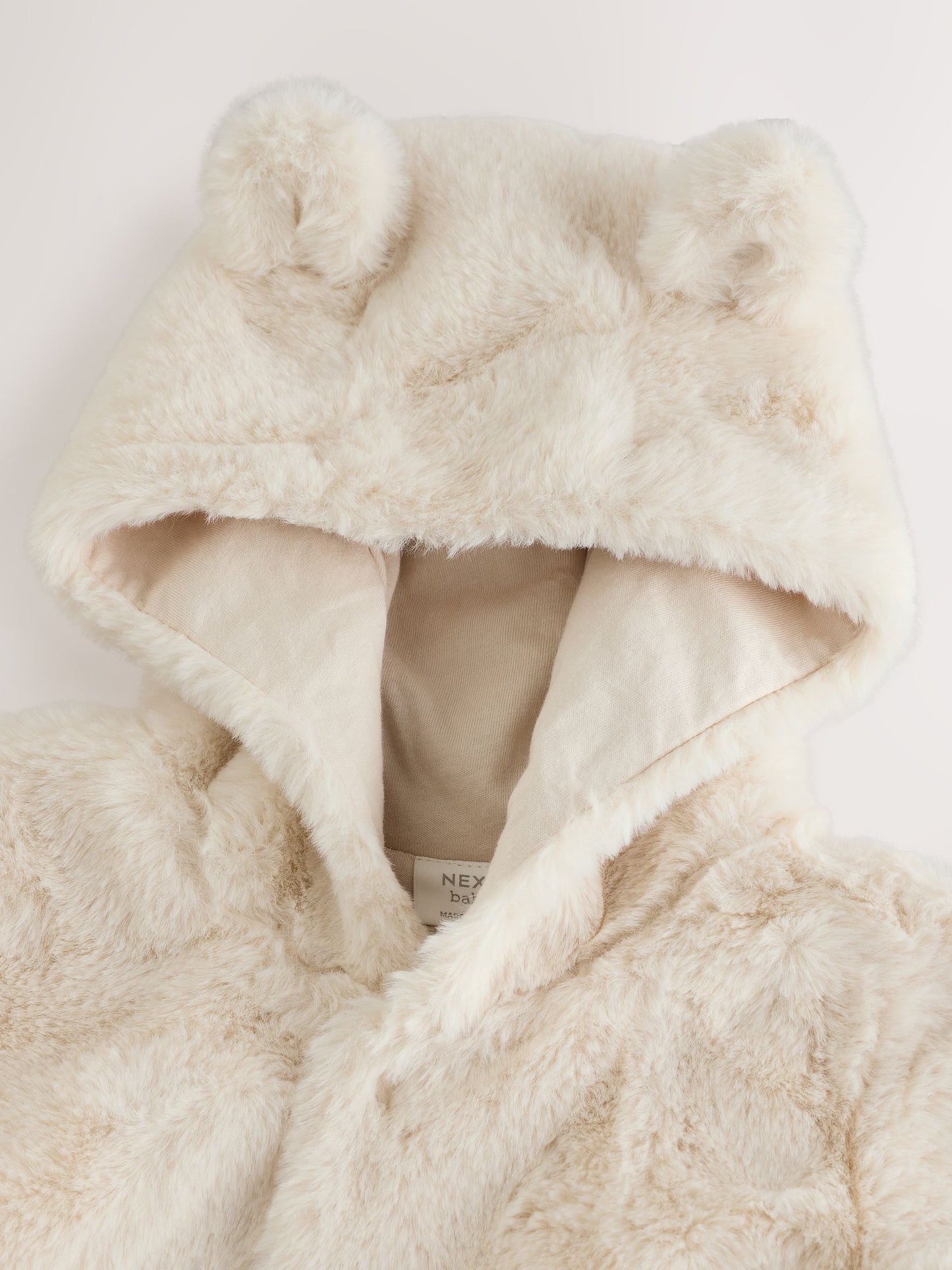 White Faux Fur Hooded Baby Jacket (0mths-2yrs)