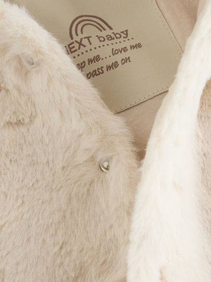 White Faux Fur Hooded Baby Jacket (0mths-2yrs)