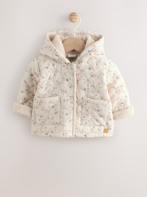 Ecru Floral Baby Crinkle Jersey Coat (0mths-2yrs) - image 1
