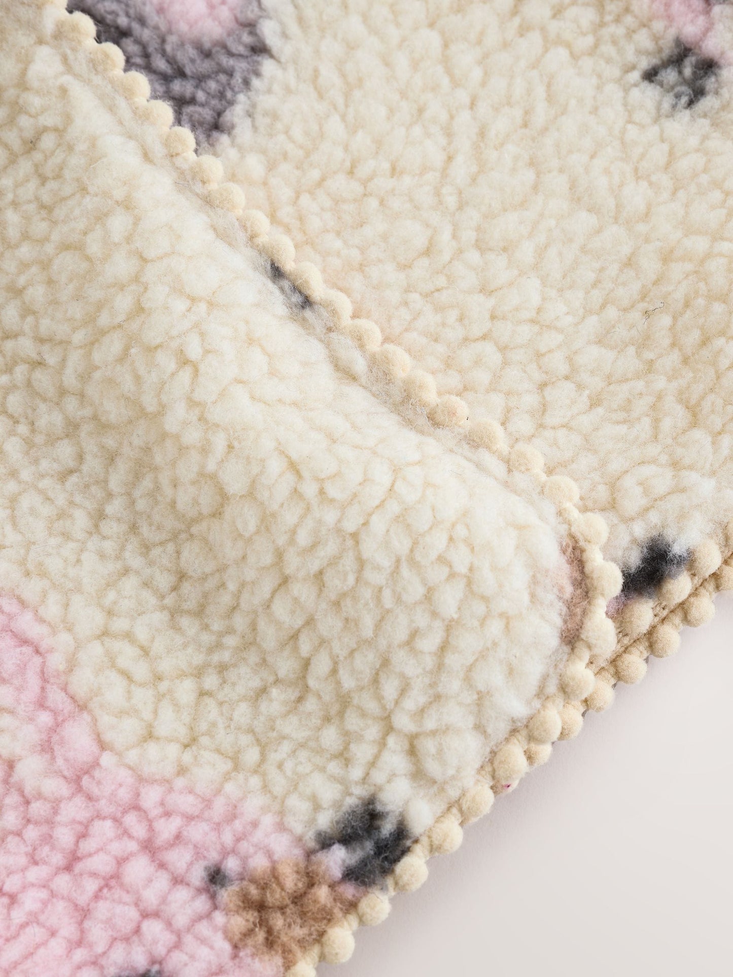 Ecru and Pink Bunny Borg Hooded Baby Jacket (0mths-2yrs)