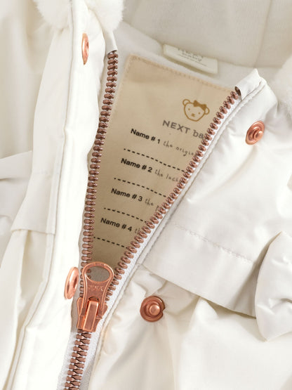 White Bow Puffer Baby Jacket (0mths-2yrs)