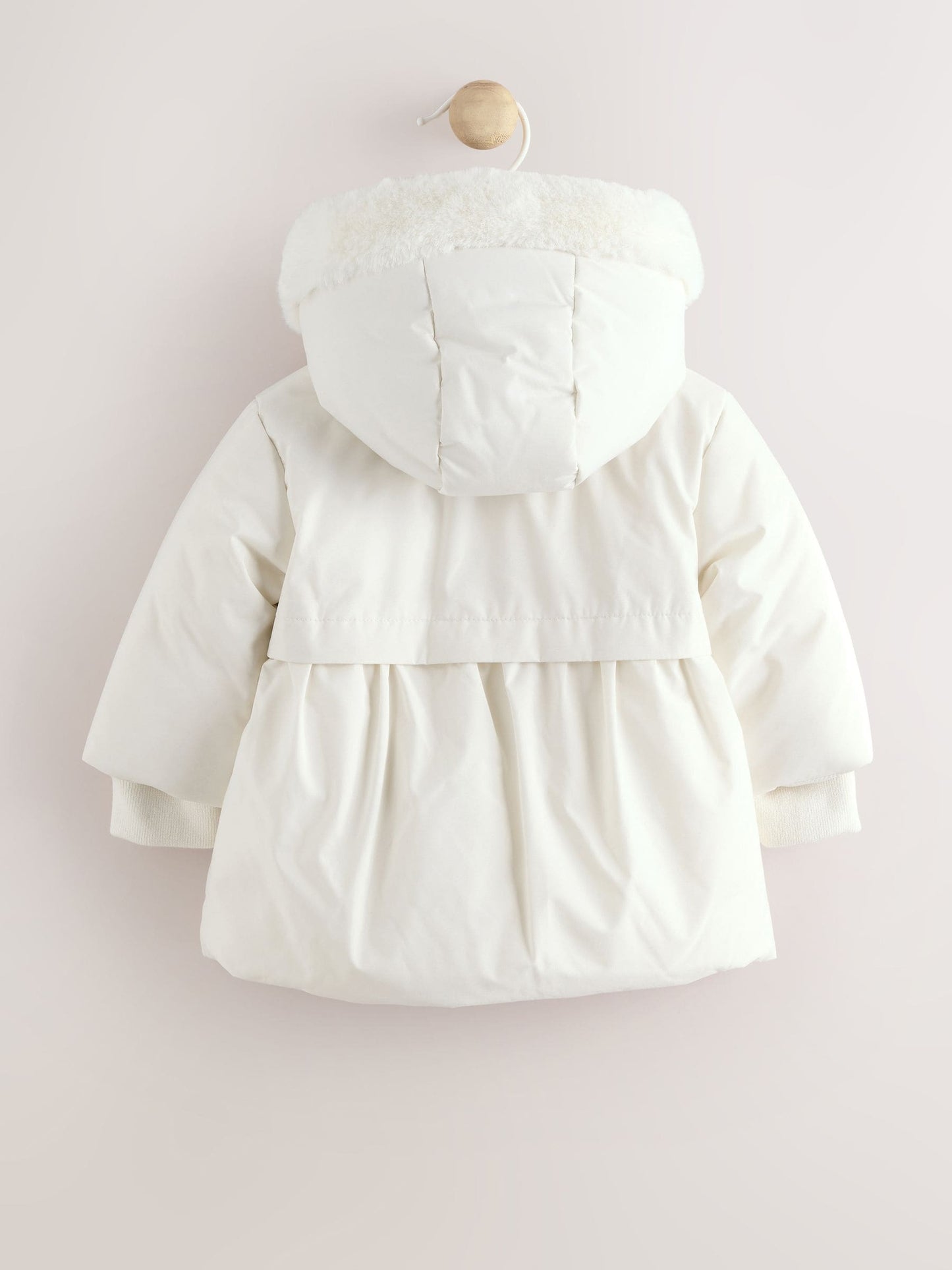 White Bow Puffer Baby Jacket (0mths-2yrs)