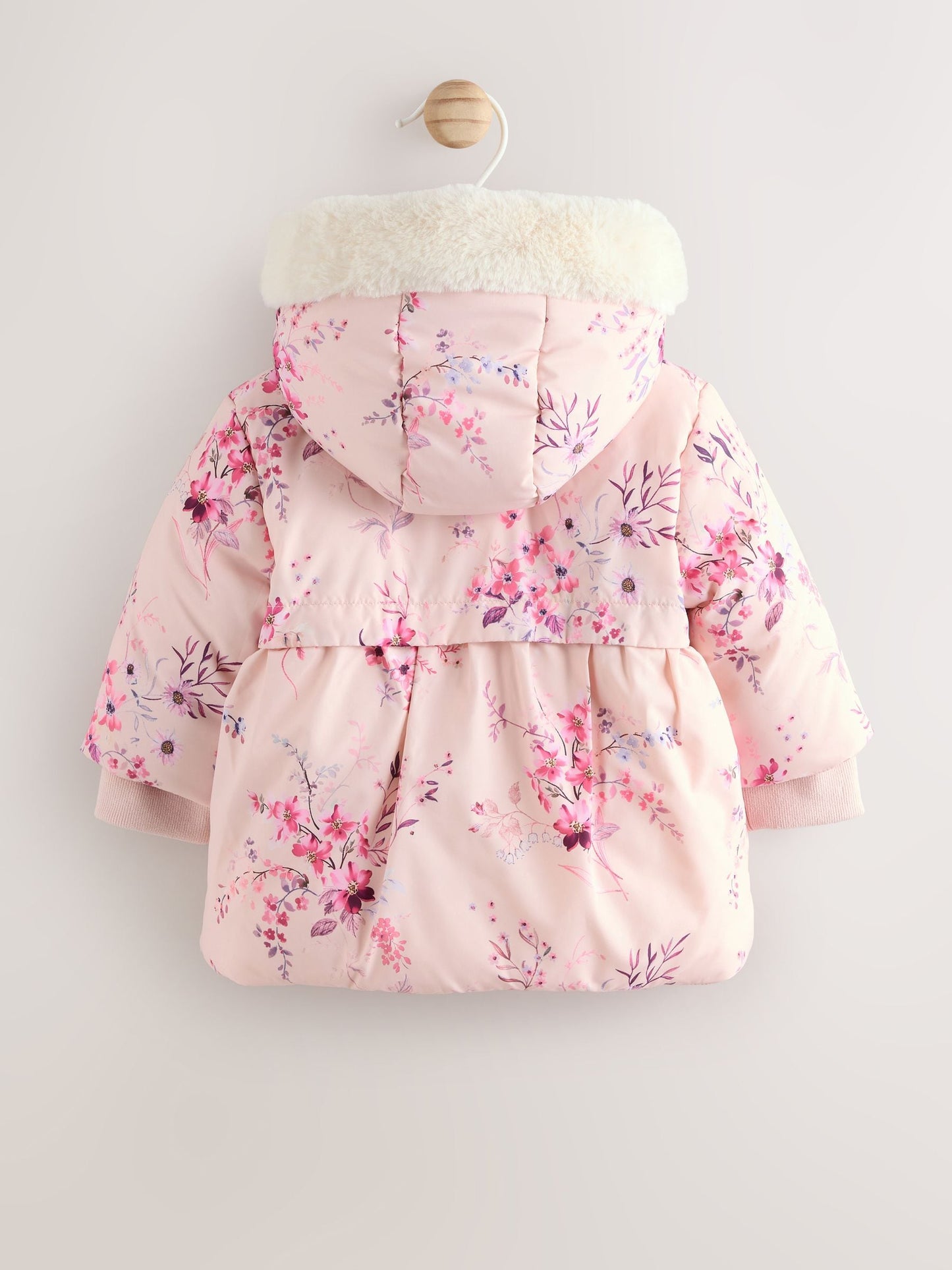 Pink Puffer Floral Baby Coat (0mths-2yrs)