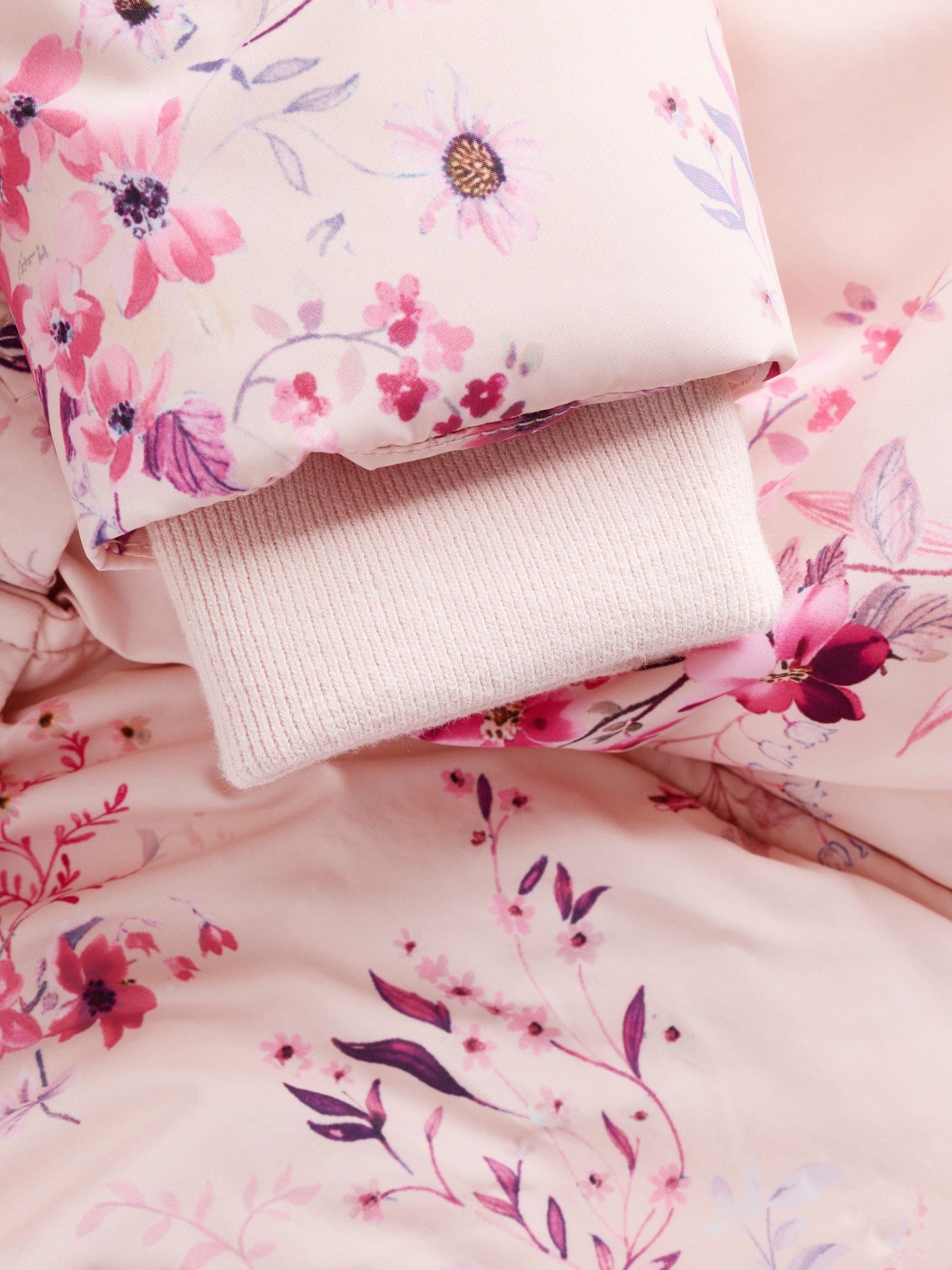 Pink Puffer Floral Baby Coat (0mths-2yrs)