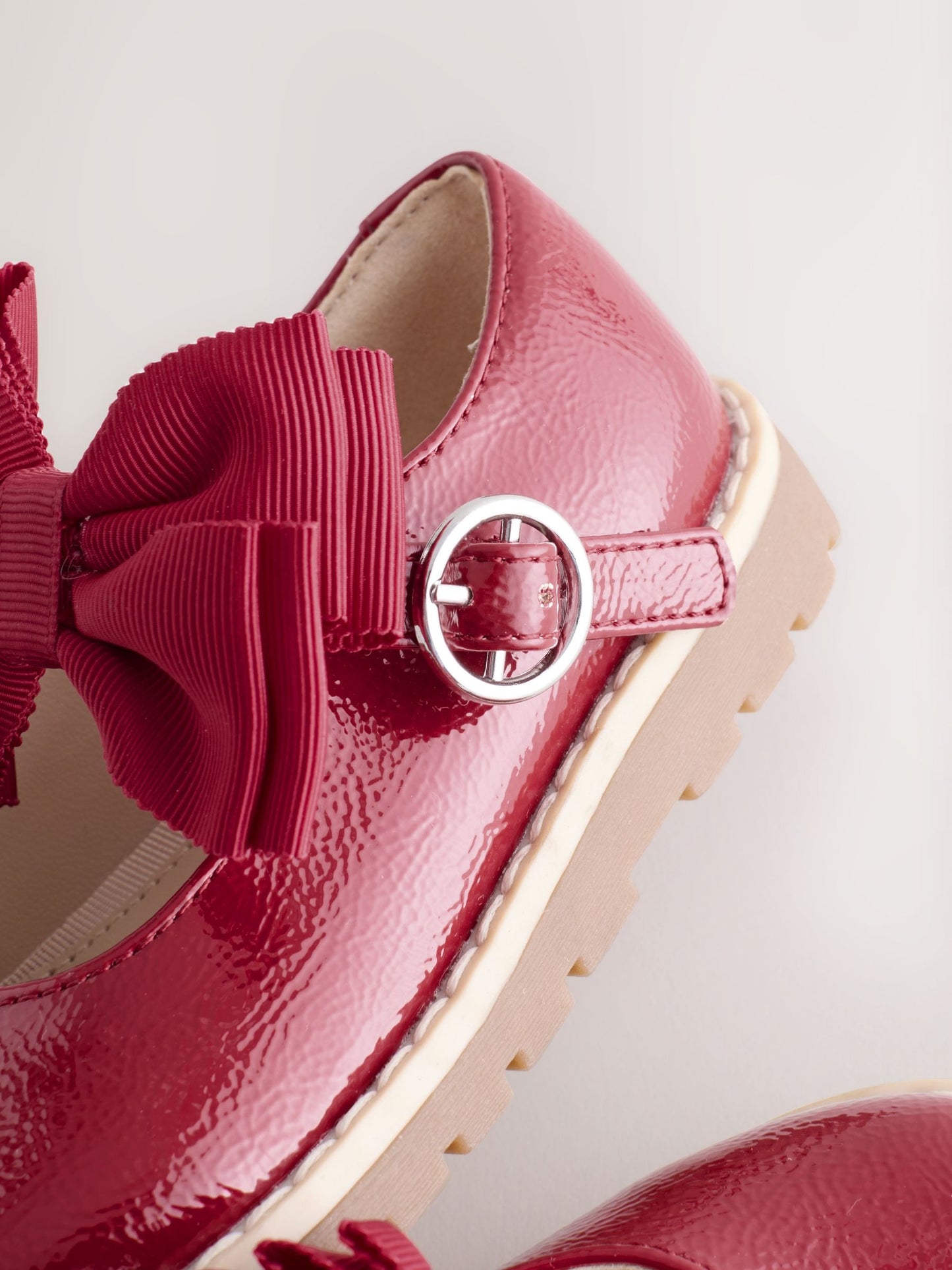 Red Wide Fit (G) Chunky Bow Mary Jane Shoes image 5