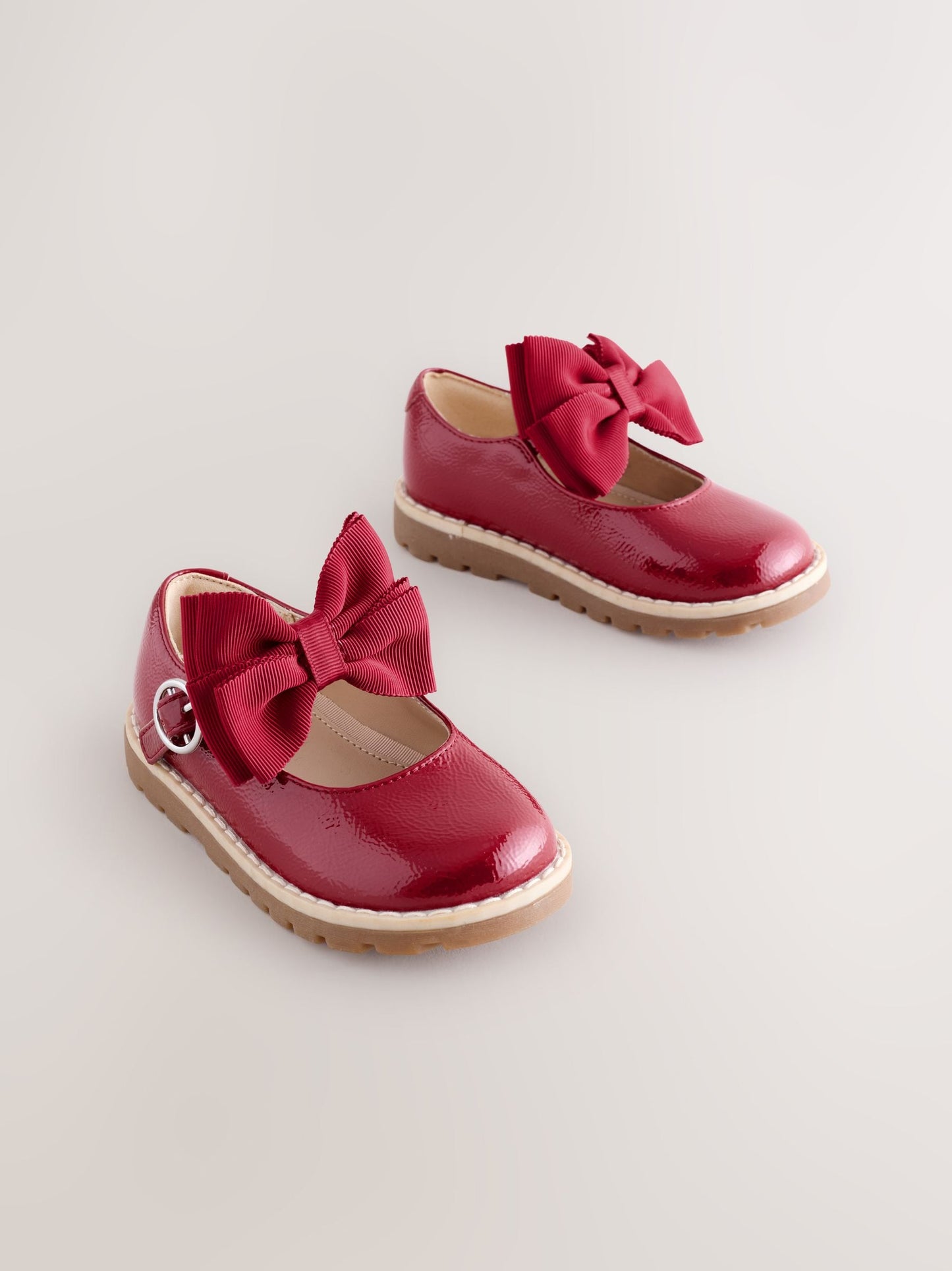 Red Standard Fit (F) Chunky Bow Mary Jane Shoes
