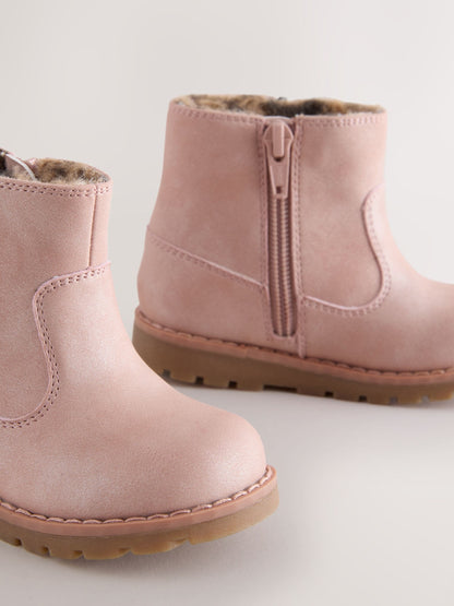Pink Standard Fit (F) Chelsea Zip Tassel Ankle Boots image 5